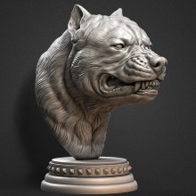 pit bull Sculpture for 3d Printer