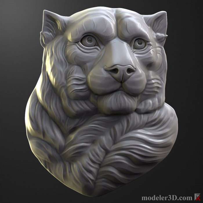 Panther Leopard relief for CNC 3d model