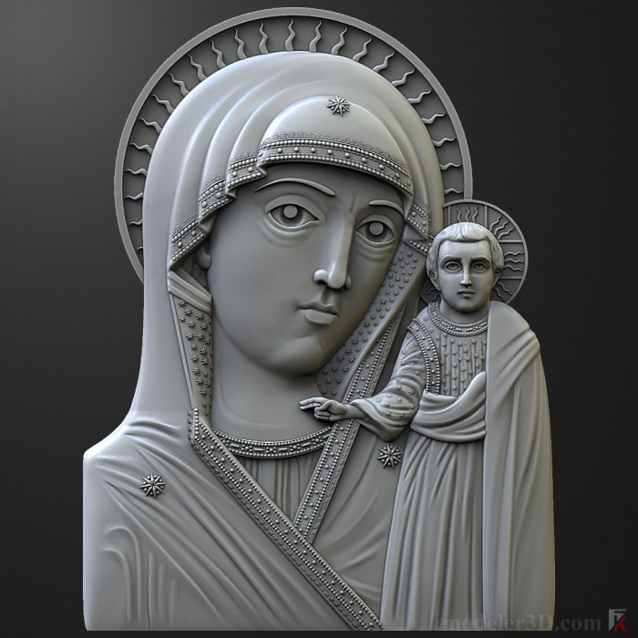 Chimeevskaya icon of the Mother of God 3d model