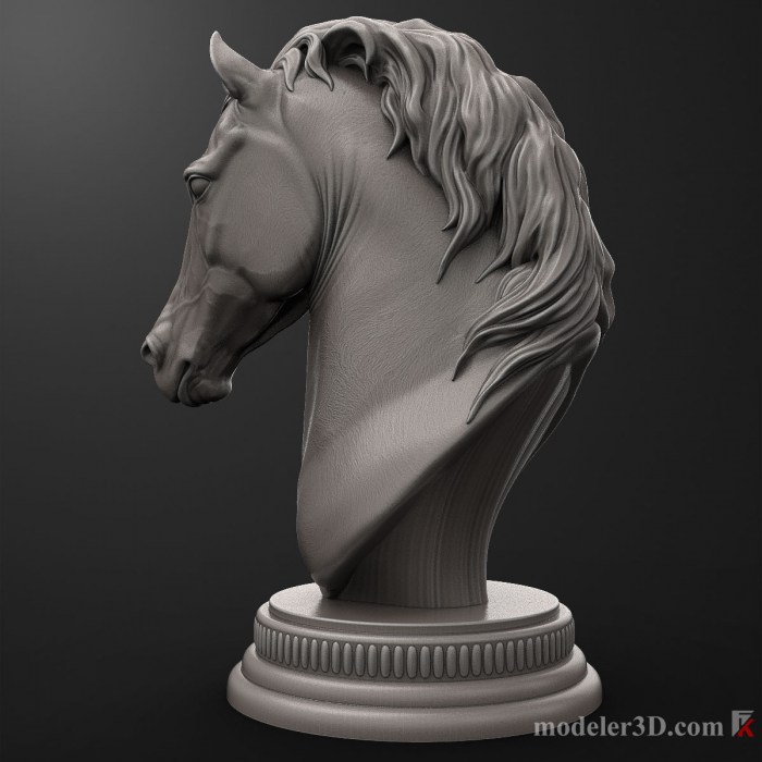 Horse Head Sculpture For 3D Printer