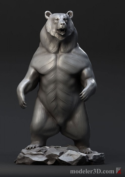 Standing Bear Sculpture for 3d Printer