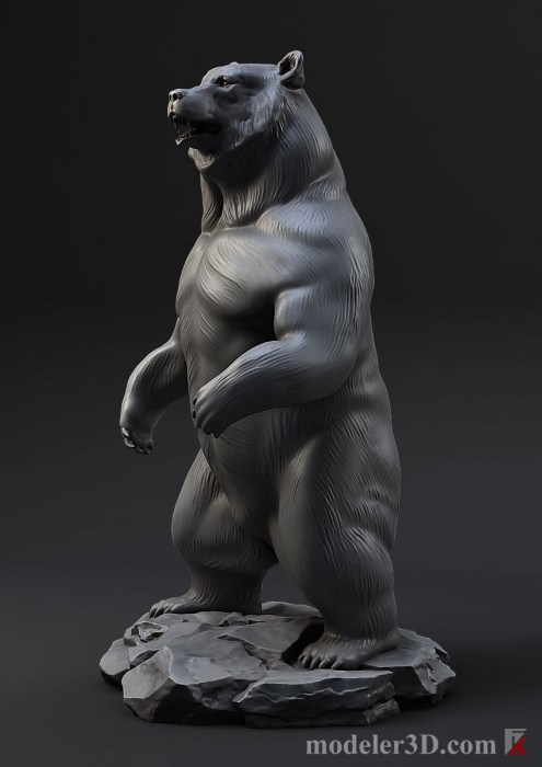 Standing Bear Sculpture for 3d Printer