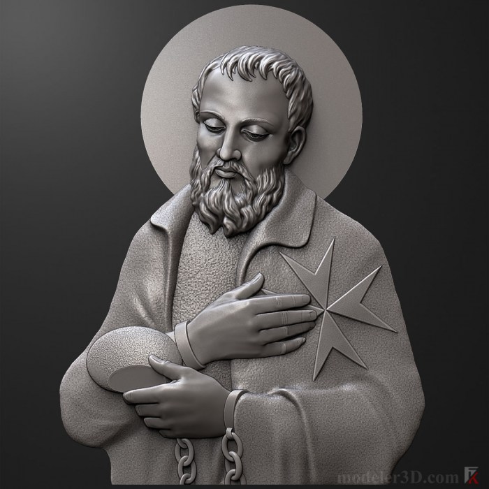 3D bas-relief of Saint Bl. Gerard