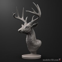  Printable Deer Head Sculpture 3D