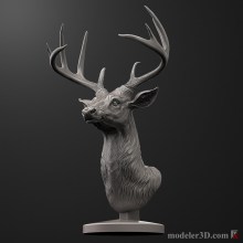 Deer Head Sculpture for 3d Printer