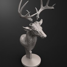 Deer Head Sculpture for 3d Printer