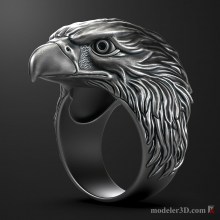 Ring Eagle Head 3D Model