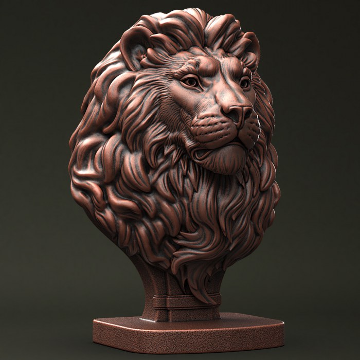 Lion Sculpture for 3D Printing 3D model