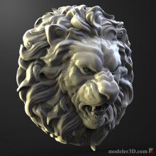 lion head bas-relief for cnc 3d model