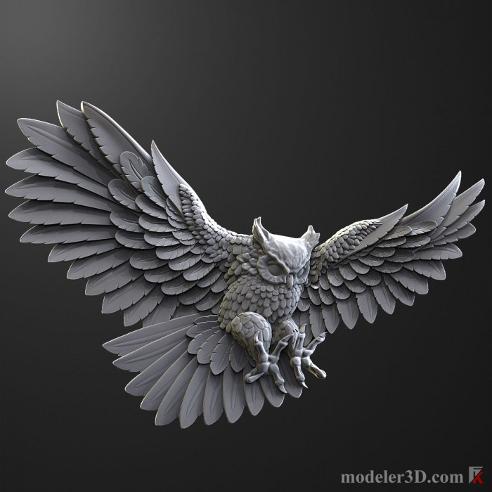 Owl relief for CNC 3d model