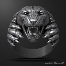 Пантера кольцо 3d модель