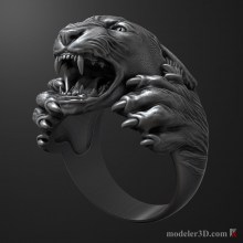 Panther ring 3D print model