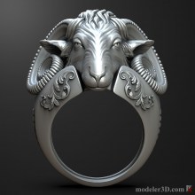sheep Head ring 3D print model