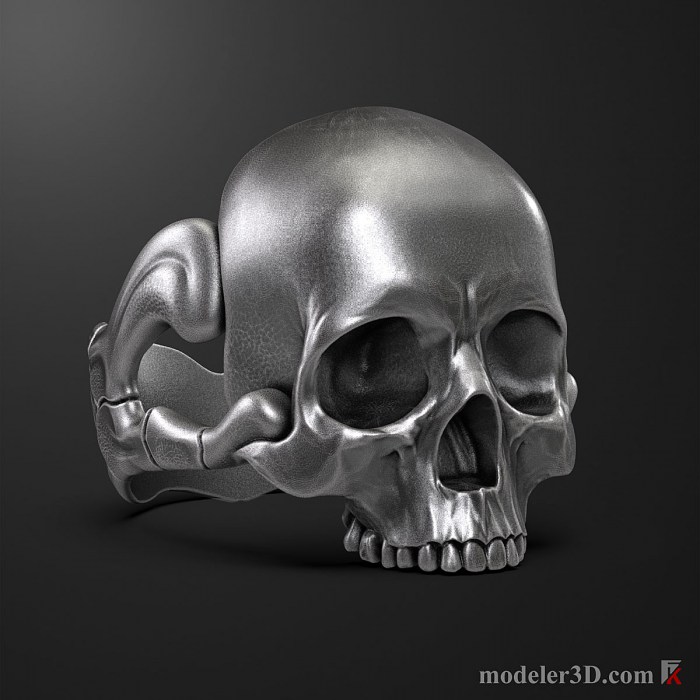 Skull Ring 3D Print Model