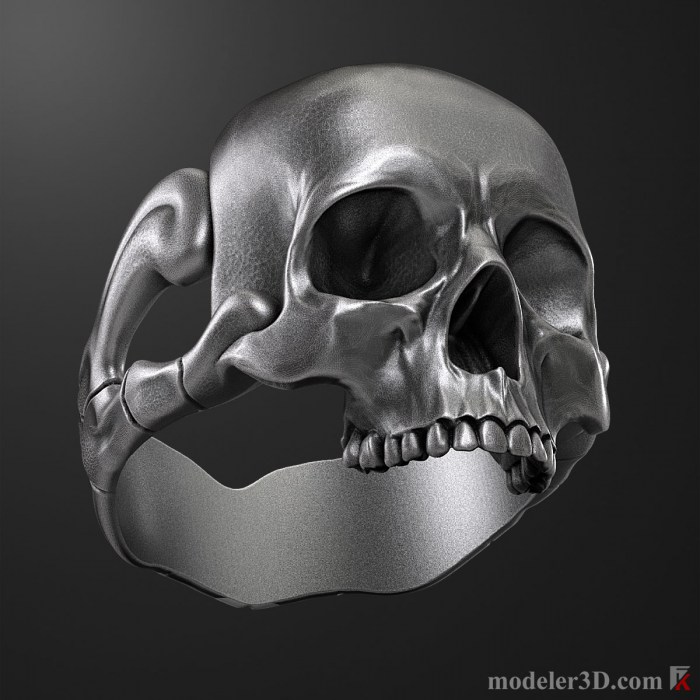 Skull Ring 3D Print Model