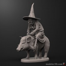 Ведьма Верхом На Свинье 3d Модель Для Печати