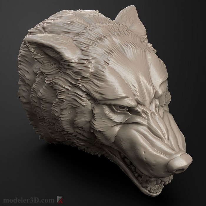 Wolf Head Angry 3d Model