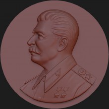 Сталин барельеф 3d модель для чпу