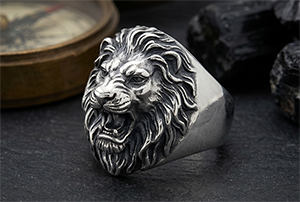 3D modeling high-end silver lion ring