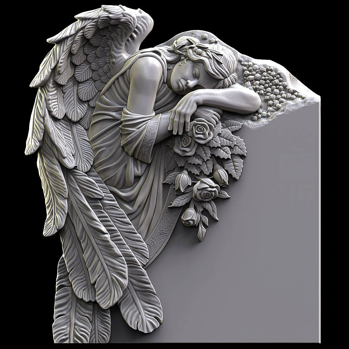 Sleeping Angel Memorial Monument 3D Model