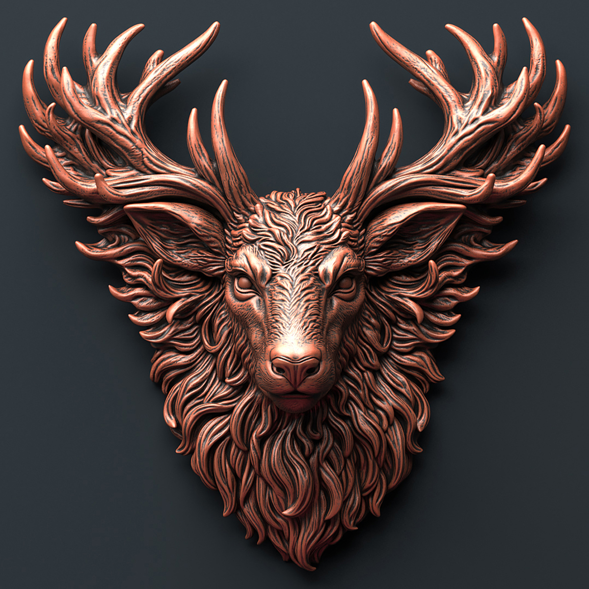 Stag Deer Head for 3D Printing