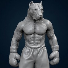 Pitbull award trophy for a boxer 3D model