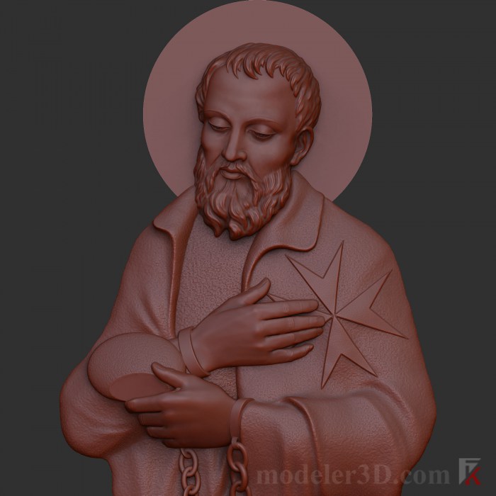 3D bas-relief of Saint Bl. Gerard