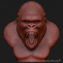 Горилла Gorilla Head for 3d printing, CNC milling