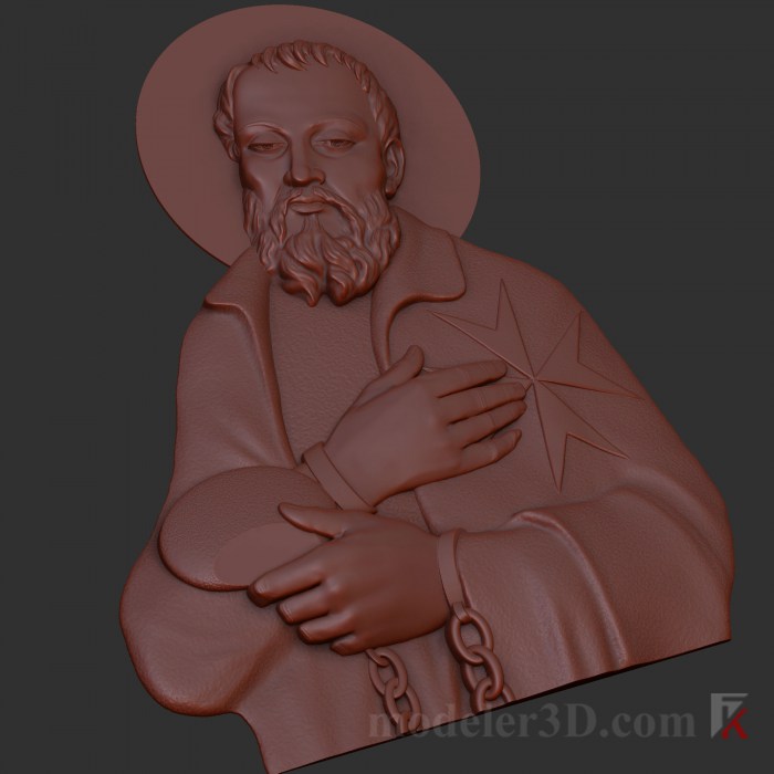 3D bas-relief of Saint Bl. Gerard