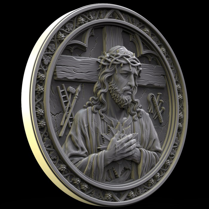 Jesus Christ Medallion 3D model