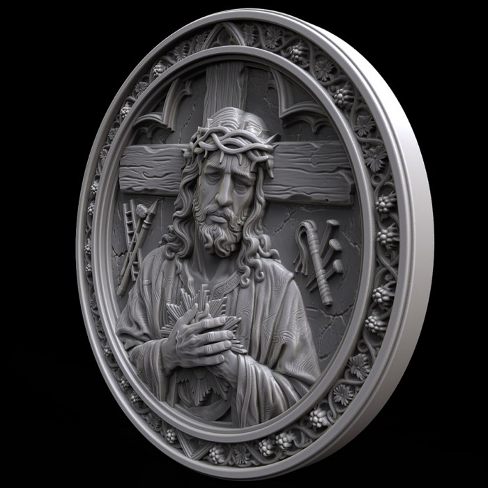 Jesus Christ Medallion 3D model