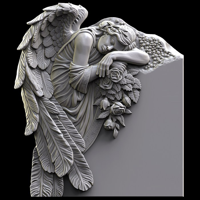Sleeping Angel Memorial Monument 3D Model