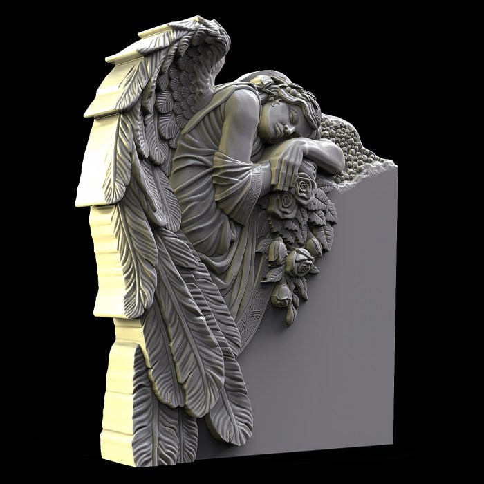 Sleeping Angel Memorial Monument 3D Model