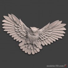 3d модель совы барельеф - owl for cnc
