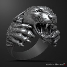 Panther ring 3D print model