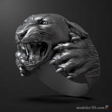 Panther ring 3D print model