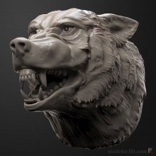 Голова Волка 3d модель для Чпу